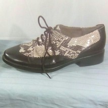Aerosoles Women’s Accomplishment Brown Snake Oxford Lace Up Shoes NIB Sz 8M - £27.84 GBP