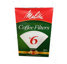 Melitta Super Premium Coffee Filters # 6 Or # 1 - 40 Cone Filters Brews Better T - $5.25