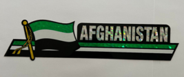Afghanistan Flag Reflective Sticker, Coated Finish, Side-Kick Decal 12x2... - $2.99