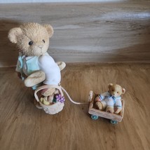 Cherished Teddies Mick 2003 Members Only Figurine Pulling Wagon  CT0032 - $8.97