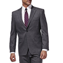 J.M. Haggar Mens Regular Fit Stretch Sharkskin Suit Jacket Dark Grey Hea... - $54.14