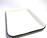 Tablecraft Creamy White Black Rim Enamel 1/4 Size Sheet Pan Server 13x9.... - £28.27 GBP
