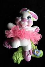 Vtg George Good Easter Bunny in Toule Tutu Ceramic Figurine Adorable - $21.00 CAD