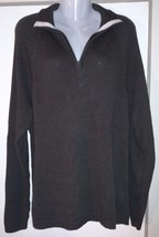 CHEROKEE Men&#39;s 1/4 Zipper Pullover Sweater Jacket Medium Cotton Dark Sage Green - £14.22 GBP