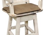 Montana Woodworks Homestead Collection Captain&#39;s Swivel Barstool with Bu... - £647.36 GBP