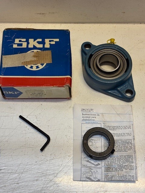 SKF 2 Bolt 130mm Flange 36mm Bore w/Insert Bearing and Collar | YET-207-107 - $44.99