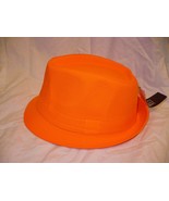 Nollia Unisex Trilby Neon Fedora Hat Bright Neon Solid Orange Light Weig... - $22.41 CAD
