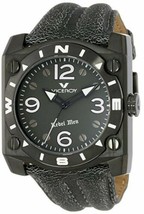 NEW Viceroy 432119-55 Mens Rebel Black Ion-Plated SS Square Case Gray Band Watch - £59.49 GBP