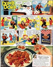 Vintage Ralston Cereal Ad: Dumb Dora, She&#39;s Not So Dumb from 1940&#39;s a2 - £16.90 GBP