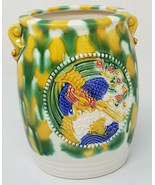 Vase Dragon Jar Ceramic Tang Tri-Colour Green Yellow Vintage - $18.95