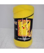 Pokemon Pikachu Yellow Fleece Blanket Throw Northwest Company  40”x50” 2017 - $18.01