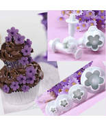 8 PCS Plum Fondant Cake Spring Print Stamper Baking Biscuit Mould - £15.90 GBP