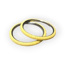 Yellow Vinyl Heishe Beads Bangle Bracelet Stackable Beaded Bracelets (Lo... - $15.84