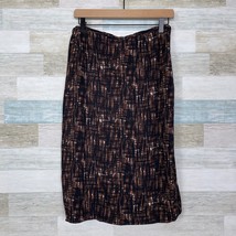 Michael Kors Italy Collection Pencil Skirt Black Brown Print Career Womens 12 - $49.49