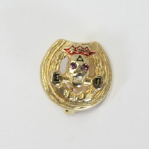 Skull Crown With Horseshoe Background &amp; E N on Brooch Pin TCS Jewelry .5... - $200.75 MXN