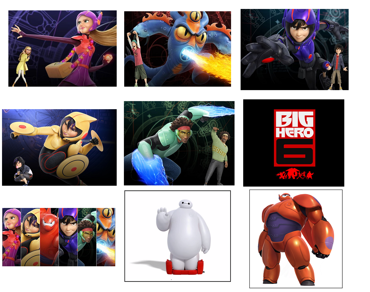 9 Big Hero 6 Stickers, Party Supplies, Labels, Decorations, Birthday, Baymax