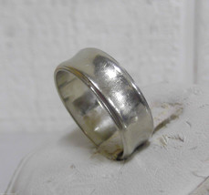 14k White Gold Wedding Anniversary Band Ring 8mm Sz 10.25 Concave Artcarved 6.8 - $329.99