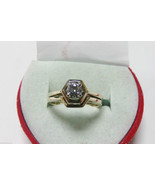 ARC 14kt Gold Diamond Engagement Ring Ladies Band Sz 5 Cosmic Halo Vintage - £239.49 GBP