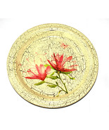 Lovely Decoupage decorative Plate Pink Flowers Floral Shabby Chic Beige - $20.00