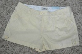 Womens Shorts Cotton Jr Girls Yellow Stripe Lightweight Pork Chop Pocket... - $5.94