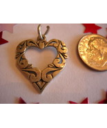 Vintage Sterling Silver Open Work Art Deco Heart - 30's - 40's ~ UNIQUE~ Pendant - $89.00