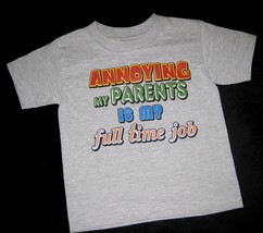 BOYS 2T - Grey Star - Annoying My Parents is my Full Time Job TERRIBLE 2... - £7.86 GBP