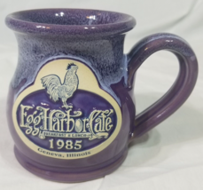 2012 Deneen Pottery Egg Harbor Cafe 1985 Geneva, Illinois Purple Mid Belly Mug - £14.09 GBP