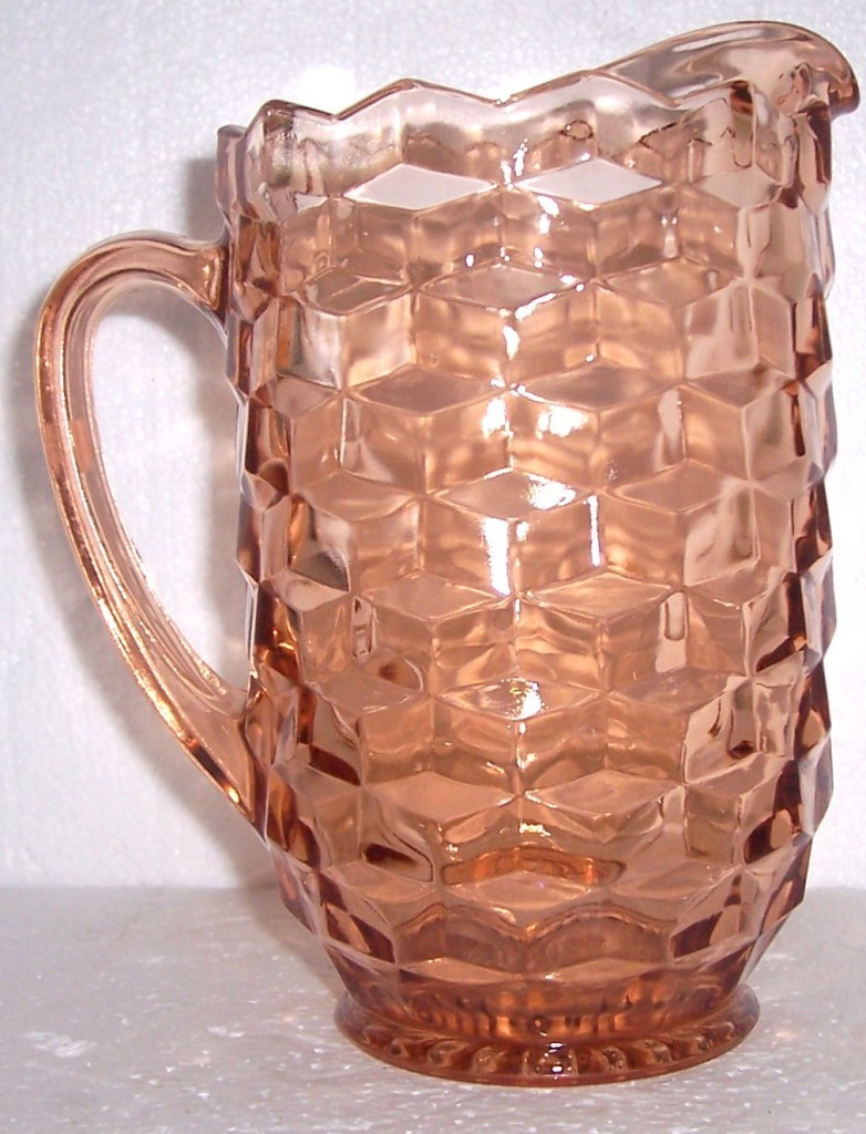 Indiana Glass &quot;American Whitehall&quot; Peach Color Large Water Jug - $55.14