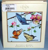 Lenox Butterfly Meadow Set of 3 Porcelain Butterfly Ornaments 2.75&quot; New - £54.60 GBP