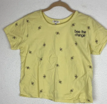 Junior girls t-shirt bee pattern yellow and black size M - £3.75 GBP