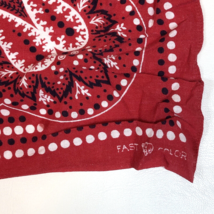 Vintage Fast Color Elephant Trunk Down Red Paisley Bandanna  USA Made Cotton - £30.92 GBP