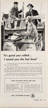 1955 Vintage Print Ad Bell Telephone System Fishermen,Boat &amp; Outboard Motor - £11.57 GBP