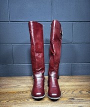 Justfab Jurnee Burgundy Wide Calf Knee High Boots Women’s 10 - £39.15 GBP