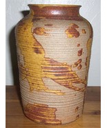 JIM WALLACE HANDMADE CERAMIC POTTERY VASE WITH  BLENDS OF BROWNS - $7,169.68 MXN