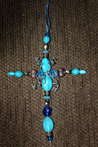 Handmade Beaded Cross Christmas Ornament - $5.00
