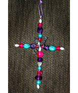Beaded Cross Handmade Christmas Ornament - $6.86 CAD