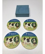 Vintage “Moooory Christmas” Cow Hand Painted Coasters 1988 KG RR70 - £17.09 GBP