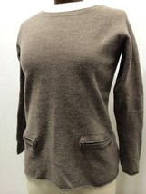 Max Studio Women&#39;s Sweater Brown Wool 2 Pocket Sweater Size Small / Medium - £24.73 GBP