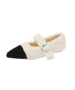 Warm Wool Fur Flats for Woman Shoes Designer Mixed Colors Mary Jane Shoe... - £79.22 GBP