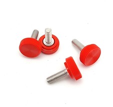 M4 x 12mm Knurled Thumb Screws Bolts Red Clamping Knob 304 Stainless 4-24 Pack - £11.71 GBP+