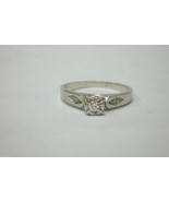 Vintage 14k White Gold Diamond Engagement Ring Sz 8.75 Ladies 3g .10ct 9... - £119.74 GBP