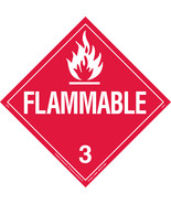 FLAMMABLE 3 Pictogram Placard Sign 10.75 polycoated tagboard Vehicle BRA... - $30.68 CAD