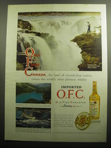 1958 Schenley O.F.C. Whisky Ad - Athabasca Falls Jasper National Park, Alberta - $18.49