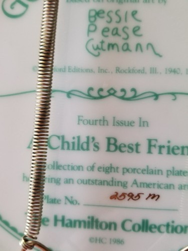 Vintage "Good Morning" ~ Hamilton Collection A Child's Best Friend Plate ~ 2595M Item image 3
