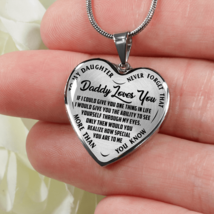 To My Daughter - Never Forget - Daddy Loves You - Silver Or Gold Finished (Black - £47.92 GBP