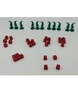 Whoville-Opoly 11 Green Trees 29 Red Gifts Plastic Replacement Pieces Pa... - £7.67 GBP