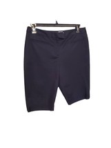 CHICO&#39;S Chino Shorts SZ 2(12) Black Bermuda Style Shorts High Waist - £23.52 GBP