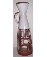 LAPID 1960&#39;s Israel Retro Designed Slender Ceramic Vase- Signed D - $173.11