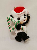 My 4th Christmas Ornament 1993 Hallmark Panda Teddy Bear 3&quot;  Holliday Resin - £14.15 GBP
