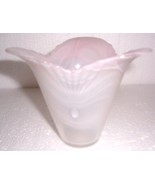 LAVORAZIONE ARTE MURANO PINK  SWIRL VASE GLASS ITALY - $103.89